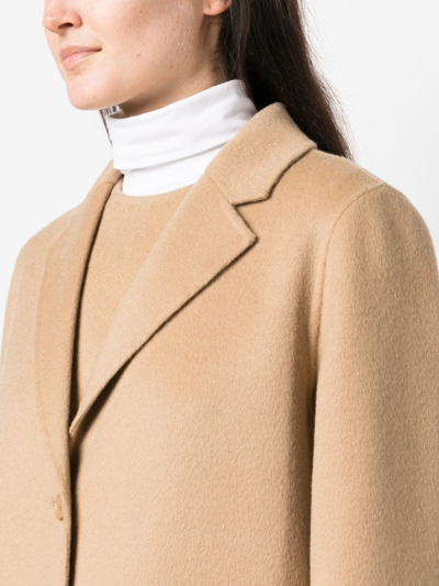 Shop P.a.r.o.s.h Notched-lapels Single-breasted Coat In Brown
