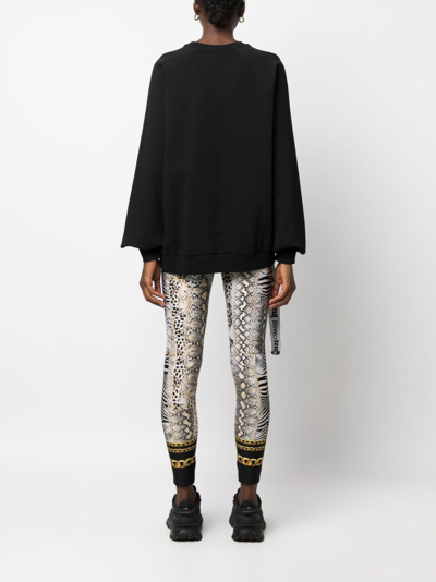 Just Cavalli Sweatshirt Mit Logo-print In Black