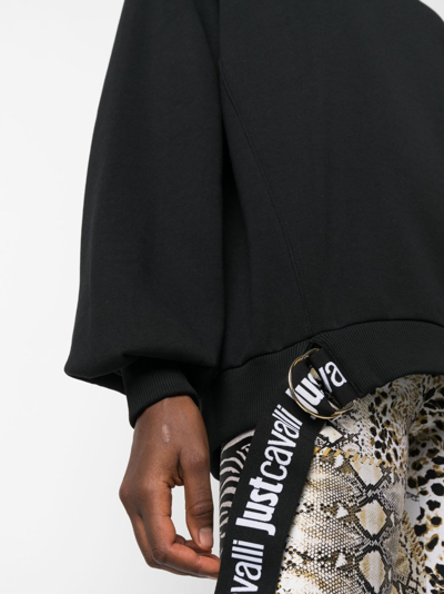 Just Cavalli Sweatshirt Mit Logo-print In Black
