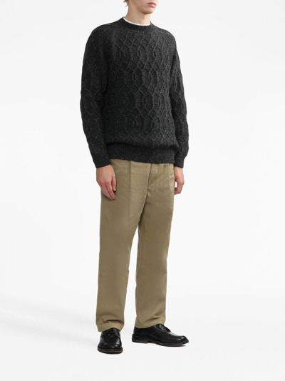 Comme Des Garçons Homme Deux Grob Gestrickter Pullover In Grey