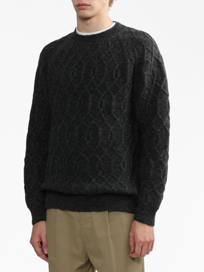 Comme Des Garçons Homme Deux Grob Gestrickter Pullover In Grey
