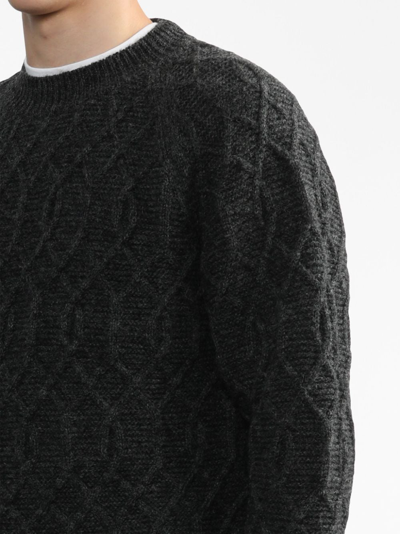 Comme Des Garçons Homme Deux Grob Gestrickter Pullover In Grey
