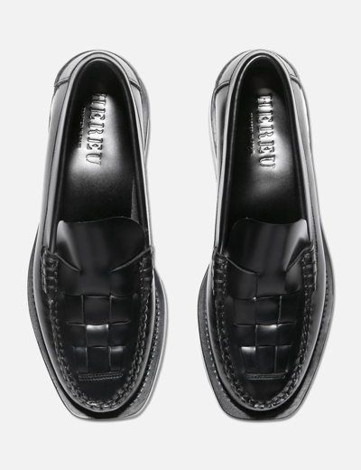 Shop Hereu Nombela Interwoven Loafers In Black