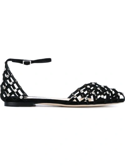 Shop Jimmy Choo 'davinia' Ballerinas - Black