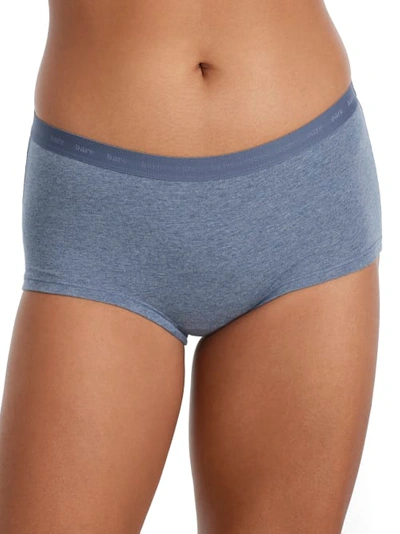 Shop Bare The Easy Everyday Cotton Boyshort In Blue Heather