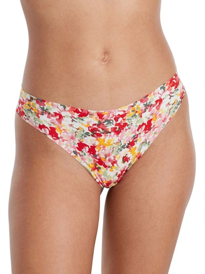 Shop Bare The Easy Everyday No Show Thong In Watercolor Floral