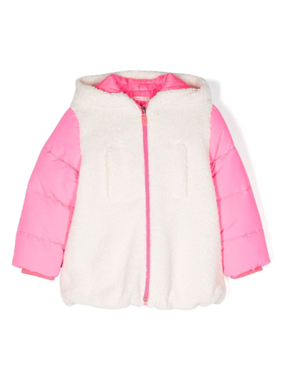 Shop Billieblush Faux-shearling Padded Jacket In White