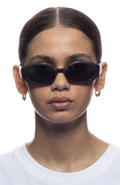 Shop Le Specs Shebang Rectangular Sunglasses In Matte Tort