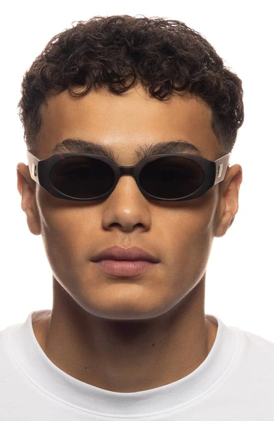 Shop Le Specs Shebang Rectangular Sunglasses In Matte Tort