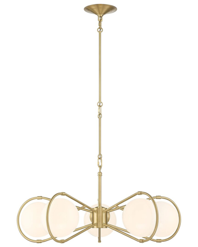 Shop Lumanity Gio 5-light Modern Brass Statement Chandelier In Gold