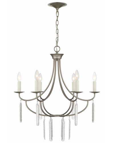 Shop Lumanity Ella 6-light Classic Candle Chandelier In Silver