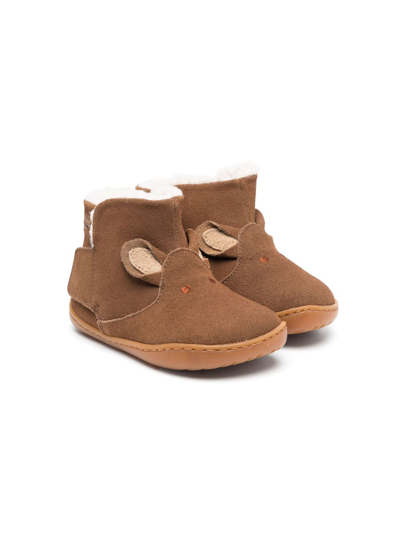 Shop Camper Pop-up Animal-ears Detail Boots In Brown