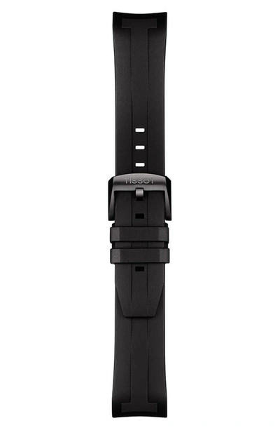 Shop Tissot T-sport Seastar 1000 Rubber Strap Chronograph Watch, 45mm In Black/ White/ Black
