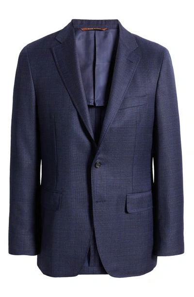 Shop Canali Kei Trim Fit Super 130s Wool Sport Coat In Blue