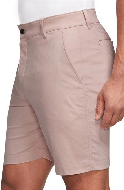 Shop Nike Dri-fit Uv Flat Front Chino Golf Shorts In Pink Oxford