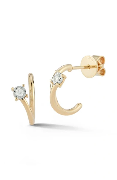 Shop Dana Rebecca Designs Ava Bea Diamond Huggie Hoop Earrings In Yellow Gold