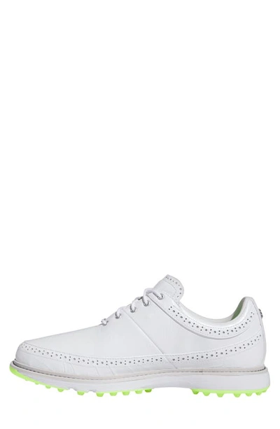 Shop Adidas Golf Modern Classic Spikeless Golf Shoe In White/ Silver/ Lemon