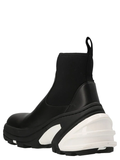 Shop Alyx 1017  9sm 'leather Mid' Ankle Boots In White/black