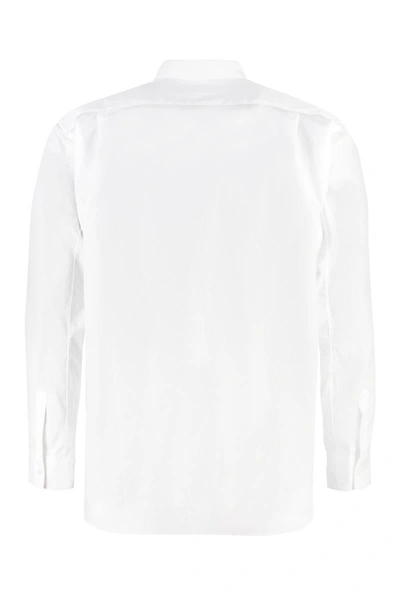 Shop Comme Des Garçons Long Sleeve Cotton Shirt In White