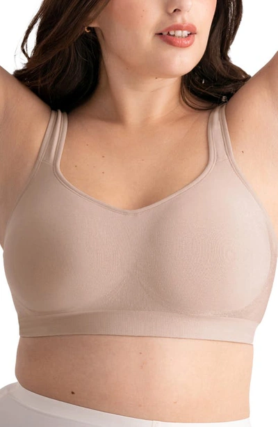 Shop Shapermint Essentials Daily Comfort Wireless Contour Bra In Oatmeal