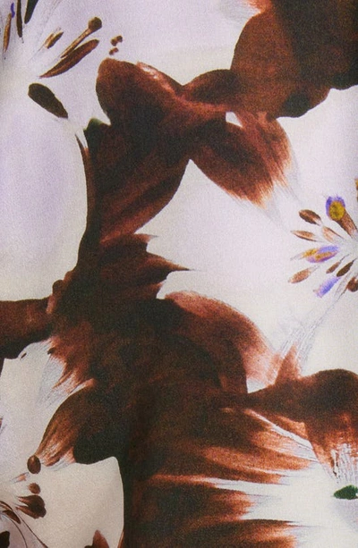 Shop Dries Van Noten Deffi Pieced Floral Print Silk Crêpe De Chine Maxi Dress In Brown 703