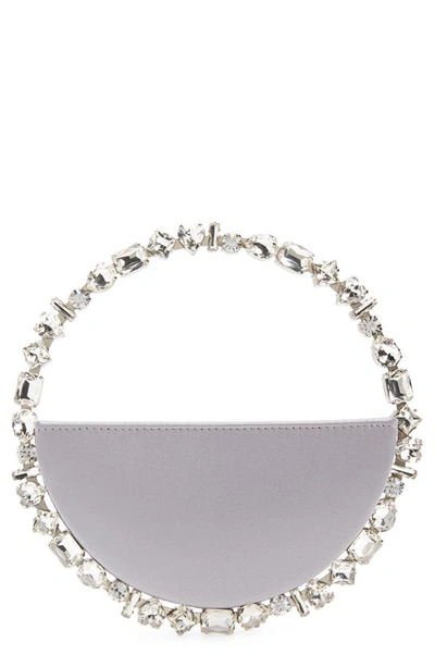 Shop L'alingi Eternity Crystal Top Handle Bag In Silver