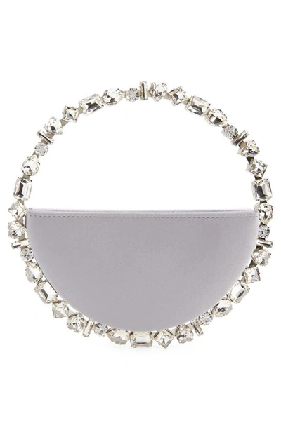 Shop L'alingi Eternity Crystal Top Handle Bag In Silver