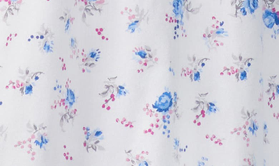 Shop Eileen West Long Sleeve Flannel Waltz Nightgown In Wht/ Blue