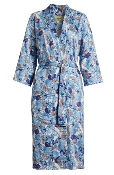 Shop Papinelle Paloma Sateen Robe In Blue