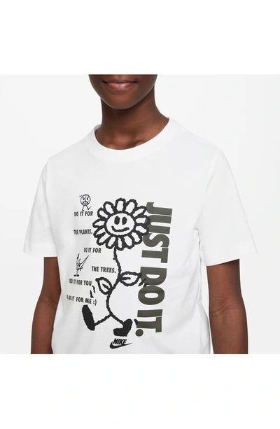Shop Nike Kids' Just Do It Graphic T-shirt In White