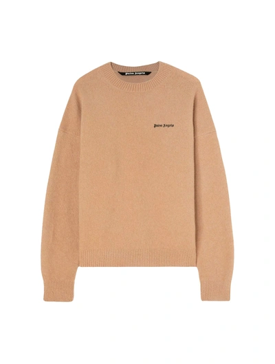 Shop Palm Angels Basic Logo Sweater In Nude & Neutrals