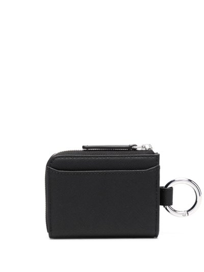 Shop Emporio Armani Leather Compact Wallet In Black