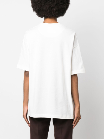 Shop Jil Sander Printed Cotton T-shirt In White