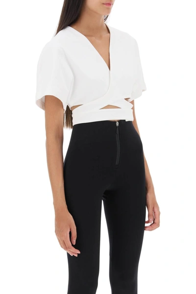 Shop Alaïa Cropped Top With Crossover Straps