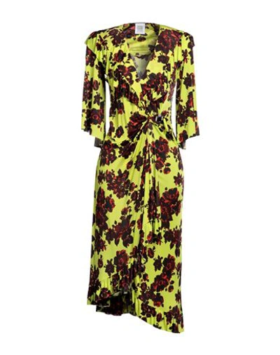 Shop Vetements Woman Midi Dress Acid Green Size Xs Viscose