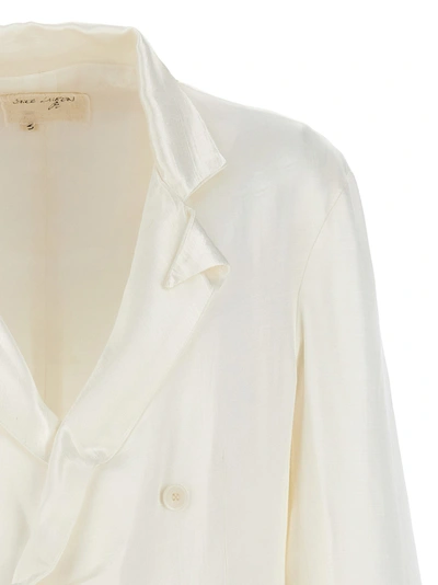 Shop Greg Lauren Double Breast Blazer Jacket Jackets White