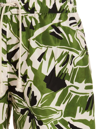 Shop Palm Angels Macro Hibiscus Beachwear Green