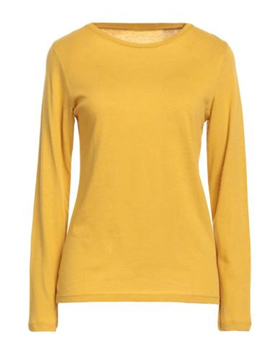 Shop Majestic Filatures Woman T-shirt Mustard Size 3 Cotton, Cashmere In Yellow