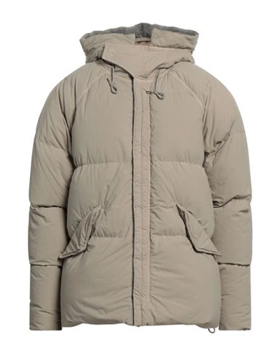 Ten C Man Down Jacket Khaki Size 38 Polyamide In Beige
