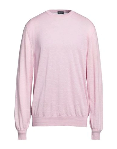 Shop Drumohr Man Sweater Pink Size 42 Cashmere, Linen, Silk