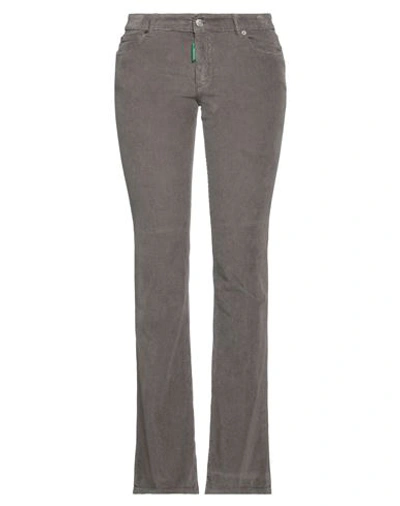 Dsquared2 Woman Pants Lead Size 2 Cotton, Elastane In Grey