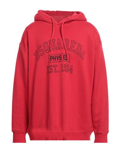 Dsquared2 Man Sweatshirt Red Size L Cotton, Elastane In Red