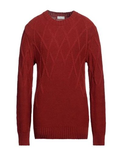 Become Man Sweater Brick Size 44 Polyacrylic, Polyurethane In Red