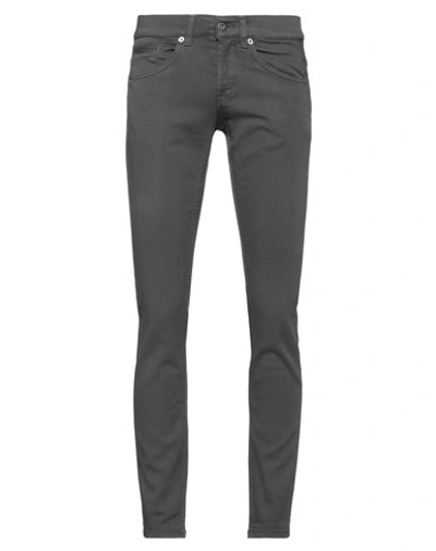 Shop Dondup Man Jeans Lead Size 28 Cotton, Elastomultiester, Elastane In Grey
