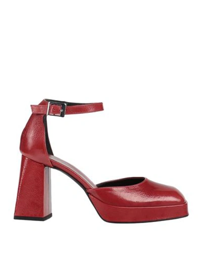 Shop Paolo Mattei Woman Pumps Brick Red Size 6 Soft Leather