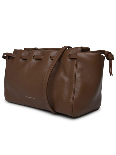 Shop Mansur Gavriel Bloom Small Brown Leather Crossbody Bag