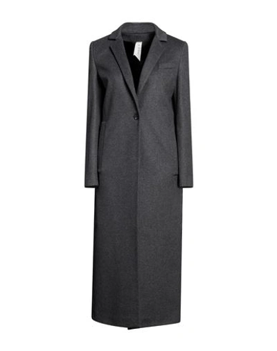 Shop Annie P . Woman Coat Lead Size 6 Virgin Wool, Polyamide In Grey