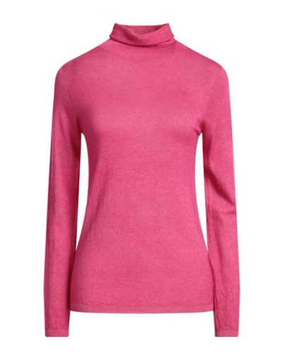 Shop Majestic Filatures Woman Turtleneck Fuchsia Size 4 Cashmere In Pink