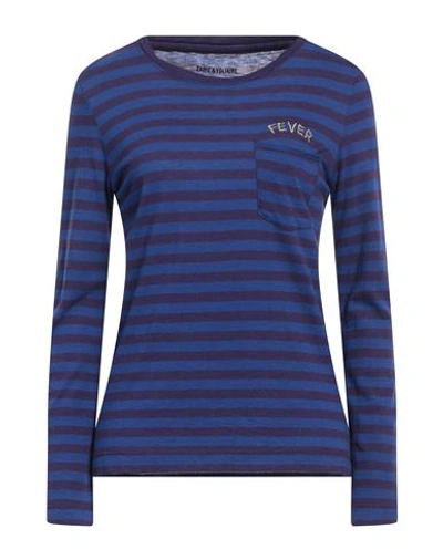 Shop Zadig & Voltaire Woman T-shirt Blue Size S Cotton, Modal