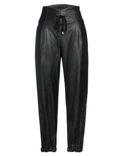 Shop Dimora Woman Pants Black Size 4 Polyurethane, Viscose